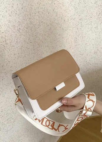 Женская классическая сумочка через плечо кросс-боди на ремешке бархатная велюровая замшевая бежевая No Brand (257007442)