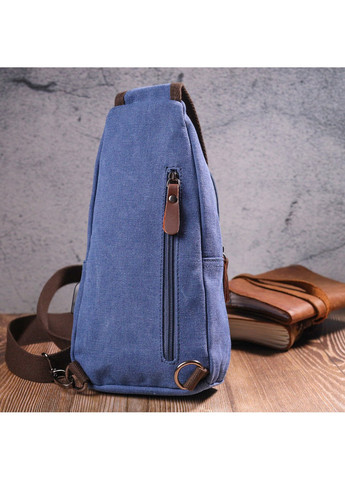 Сумка з USB кабелем через плече із щільного текстилю 21224 Синя Vintage (258267813)