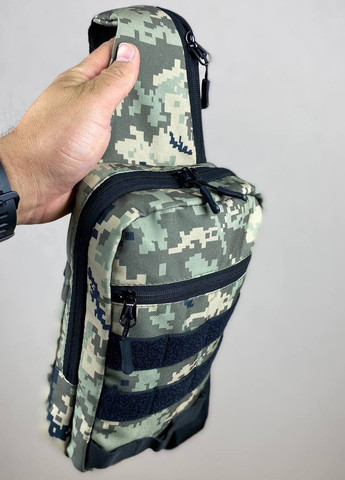 Нагрудная сумка с кобурой тактическая мужская сумка бананка слинг Tactica пиксель No Brand (258413842)