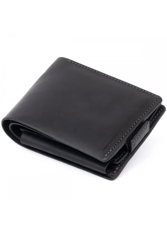 Чоловіче шкіряне портмоне Amico матове 11319 Чорне Grande Pelle (262524032)