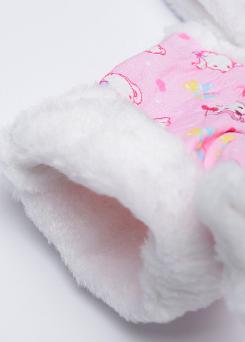 Митенки детские для девочки розового цвета с принтом на 9-12 лет Let's Shop (256850178)