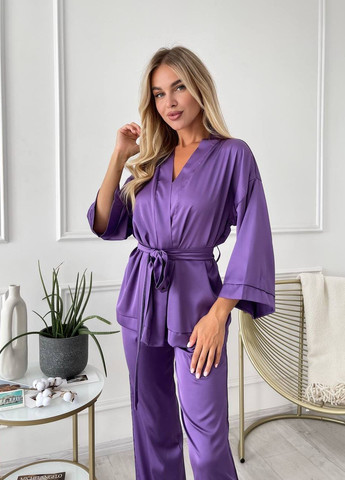 Фіолетова всесезон піжама кофта + брюки Garna
