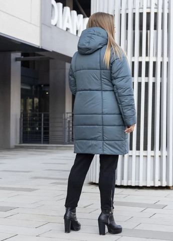 Бирюзовая зимняя женская зимняя куртка большого размера SK