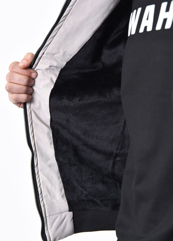 Черная демисезонная куртка мужская демисезонная на меху сине-бежевого цвета Let's Shop