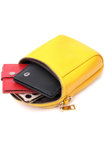 Оригінальна сумка для жінок з м'якої натуральної шкіри 22342 Жовтий Vintage (276461844)