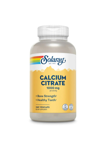 Кальций Цитрат Calcium Citrate 1000мг - 240 вег.капсул Solaray (270937439)
