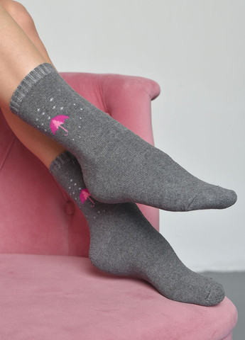 Шкарпетки махрові жіночі сірого кольору розмір 37-42 Let's Shop (268661243)