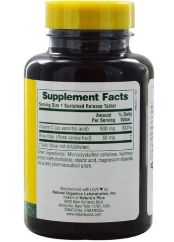 Nature's Plus Vitamin C 500 mg 90 Tabs Natures Plus (256723194)