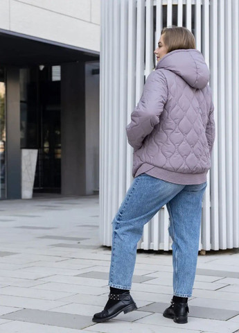 Пудровая зимняя зимняя женская куртка большого размера SK