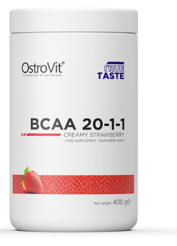 BCAA 20-1-1 400 g /38 servings/ Creamy Strawberry Ostrovit (256721739)
