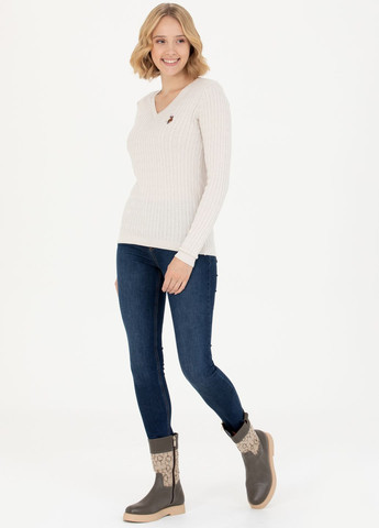 Молочный свитер женский U.S. Polo Assn.