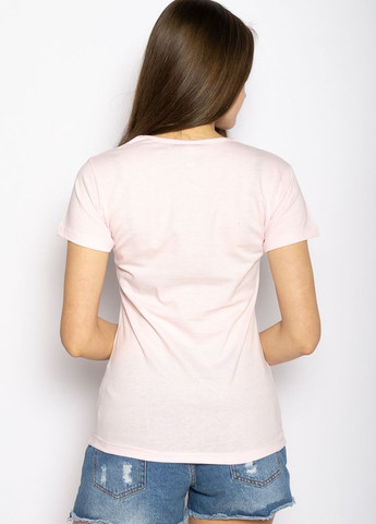 Світло-рожева літня футболка жіноча з серцем (світло рожевий) Time of Style