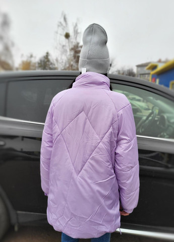 Сиреневая куртка женская евро зима No Brand