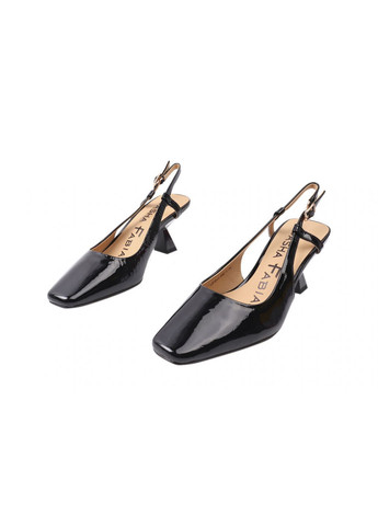 Туфли женские из натуральной лаковой кожи, на низком каблуке, с открытой пятой, цвет черный, Sasha Fabiani