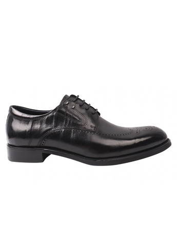 Черные туфли мужские из натуральной кожи, на низком ходу, на шнуровке, цвет черный, Brooman