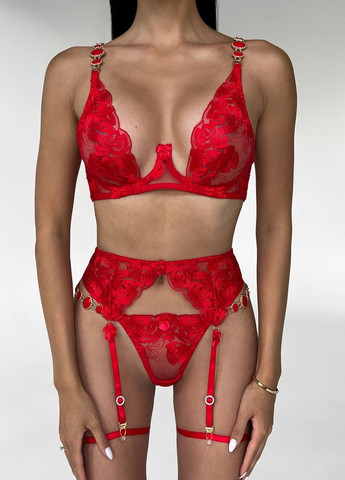 Червоний неймовірно вишуканий комплект жіночої білизни Simply sexy