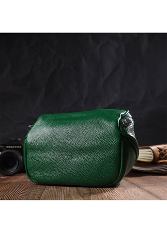 Модна жіноча сумка через плече з натуральної шкіри 22124 Зелена Vintage (260360862)