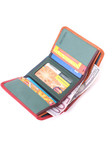 Яскравий гаманець для дівчат із натуральної шкіри 22498 Різнокольоровий st leather (277980483)