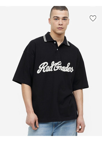 Чорна чоловіча футболка polо н&м (55575) s чорна H&M