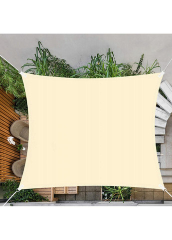Тент-парус тіньовий для дому, саду та туризму 4 x 4 м SN1024 Light Yellow Springos (258543847)