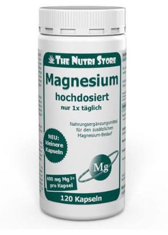 Magnesium 400 mg 120 Caps ФР-00000163 The Nutri Store (256725965)