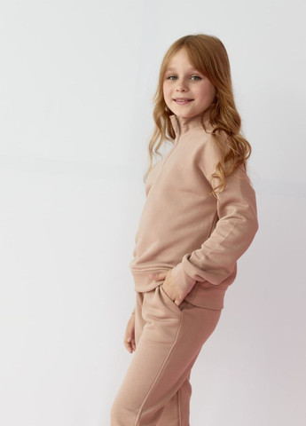 Дитячий костюм худі та джогери для дівчинки колір мокко р.128 438612 New Trend (260491811)