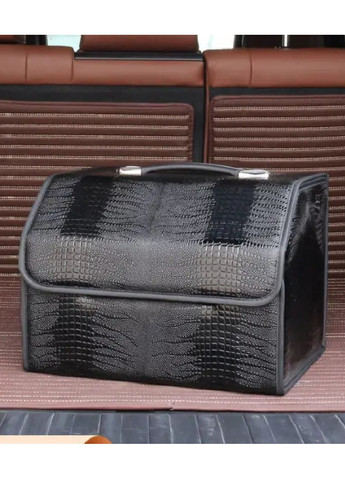 Органайзер короб складной с ручкой в багажник машину автомобиль экокожа с имитацией рептилии 40х32х30 см (475974-Prob) Черный Unbranded (275332313)