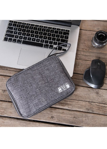 Дорожный органайзер сумка для хранения кабелей проводов зарядок 23х16.5х3 см (474304-Prob) Серый Unbranded (258139926)