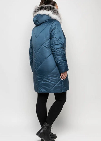 Серо-синяя зимняя зимняя женская куртка большого размера SK