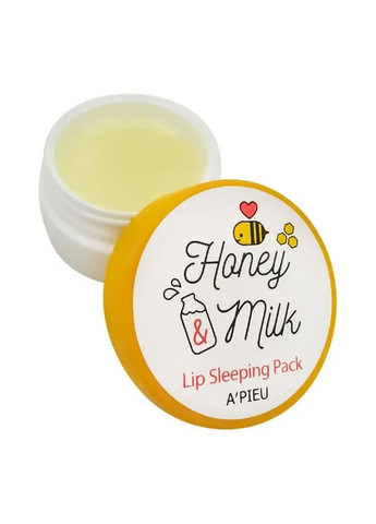 Маска Honet ＆ Milk Lip Sleeping Pack молочно-медовая ночная для губ, 6,7 г A'pieu (259138120)