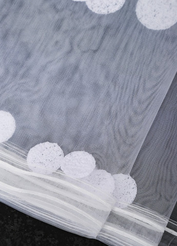 Готовий тюль фатін в кульках, білий, на тасьмі ширина 300 см, висота 240 см No Brand (258655924)