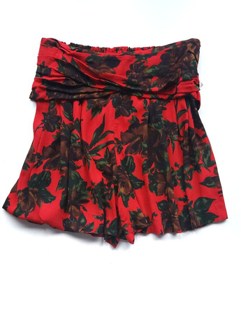 Шорти-спідниця квітковий принт Червоні Zara (263361021)
