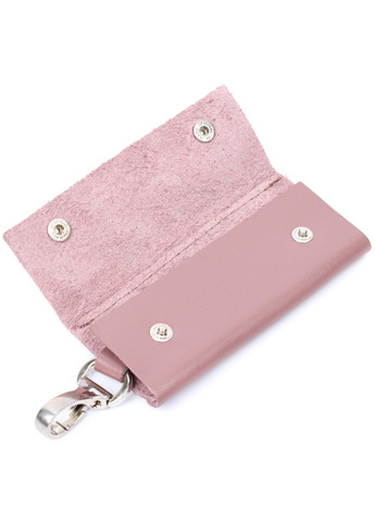 Очаровательная женская кожаная ключница на кнопках 11641 Пудровый Grande Pelle (267507194)