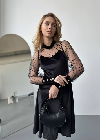 Чорна жіноча сукня оксамит No Brand