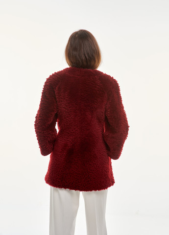 Жіноча хутро шуба дублянка з натуральноі овчини мутон зима осінь 001 бордо Red Pearl (sarap) Actors (257895003)