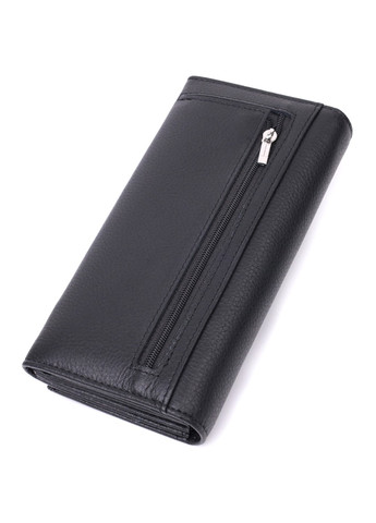 Лаконічний жіночий гаманець горизонтального формату з натуральної шкіри 22513 Чорний st leather (277980439)