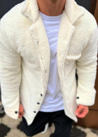 Тепла світла куртка-сорочка білого кольору No Brand (262089283)