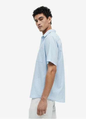 Голубой повседневный рубашка H&M