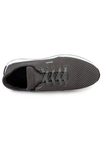 Серые повседневные туфли комфорт мужские бренда 9200323_(2) ModaMilano на шнурках