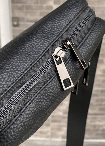 Мужская черная сумка барсетка через плечо мессенджер экокожа Silver No Brand (258260640)