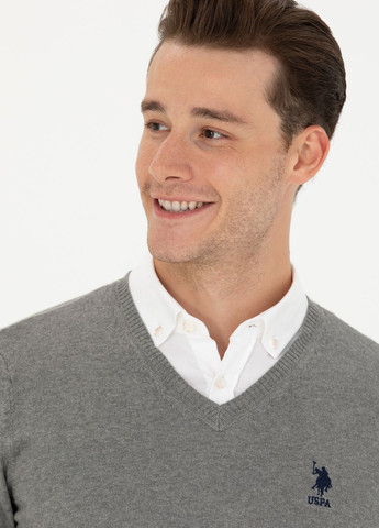 Светло-серый свитер u.s. polo assn. мужской U.S. Polo Assn.