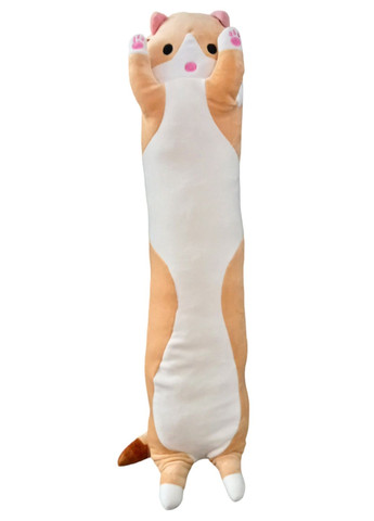 Кот батон мягкая игрушка антистресс подушка плюшевый котик обнимашка 90 см бежевый No Brand (261407068)