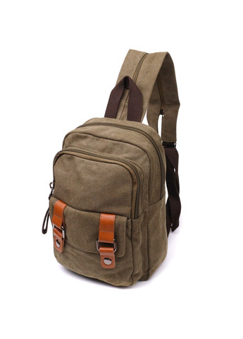 Сумка-рюкзак в стиле милитари с двумя отделениями из плотного текстиля 22163 Оливковый Vintage (267932198)