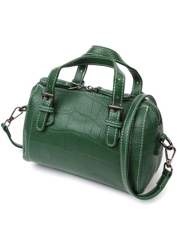 Невелика сумка жіноча з двома ручками з натуральної шкіри 22359 Зелена Vintage (276461807)