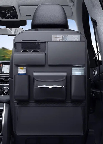 Органайзер автомобильный подвесной с креплением на спинку сидения машины автомобиля экокожа 65х45 см (475976-Prob) Черный Unbranded (275332311)