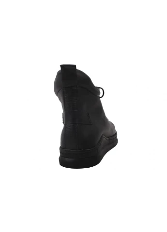 Черевики жіночі з натуральної шкіри, на низькому ходу, чорні, EuroModa 395-9DHC (257426250)