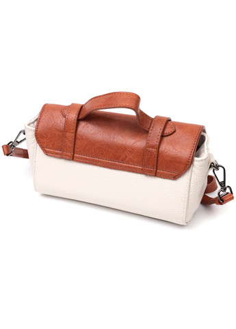 Оригінальна жіноча сумка у вінтажному стилі з натуральної шкіри 22350 Біла Vintage (276457549)