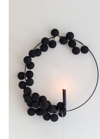 Гірлянда тайські кульки-ліхтарики CBL Чорна 20 кульок, 2.5 м Cotton Ball Lights (257960424)