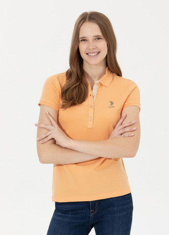 Оранжевая женская футболка-футболка поло женское U.S. Polo Assn.