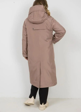 Бежева демісезонна осіння жіноча куртка великого розміру SK